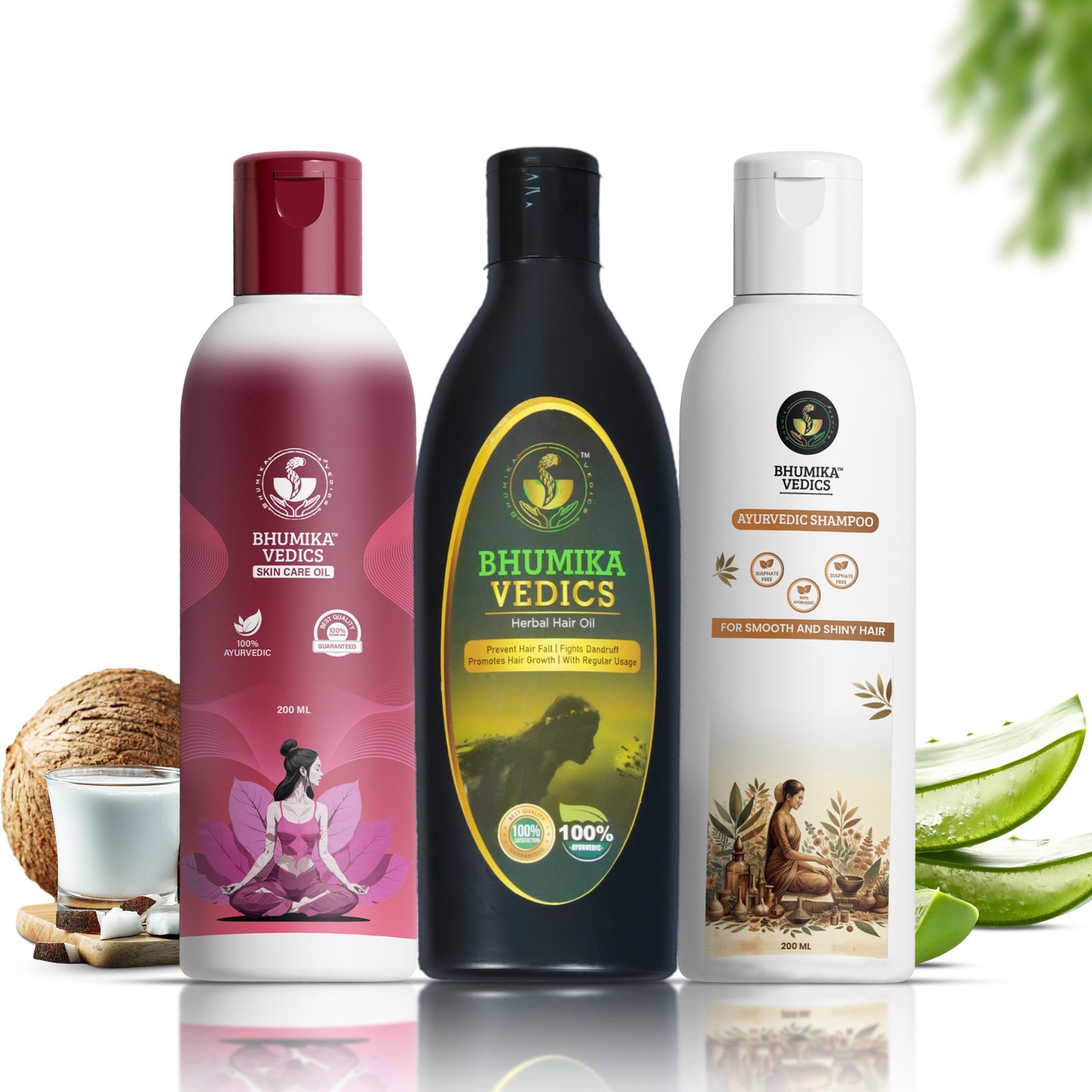 Hair oil + Shampoo + Skin care oil combo